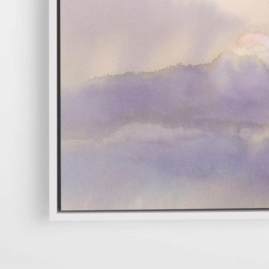 Obraz w ramie 100x70 - Ruchoma cisza widzenia - akwarela, subtelene - rama biała