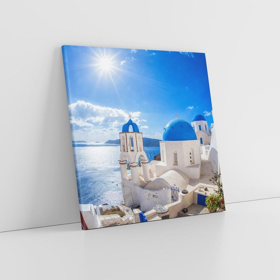 Obraz na płótnie 80x80 - Uroki Santorini we Włoszech - Santorini, Włochy
