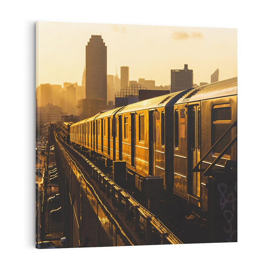 Obraz na płótnie 70x70 - Podróż Podziemna: Pociąg i Metro - pociąg, metro