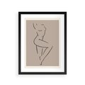 Plakat w ramie 30x40 - Zanikająca Wyobraźnia - mnimalistyczny akt, beżowa tonacja - rama czarna