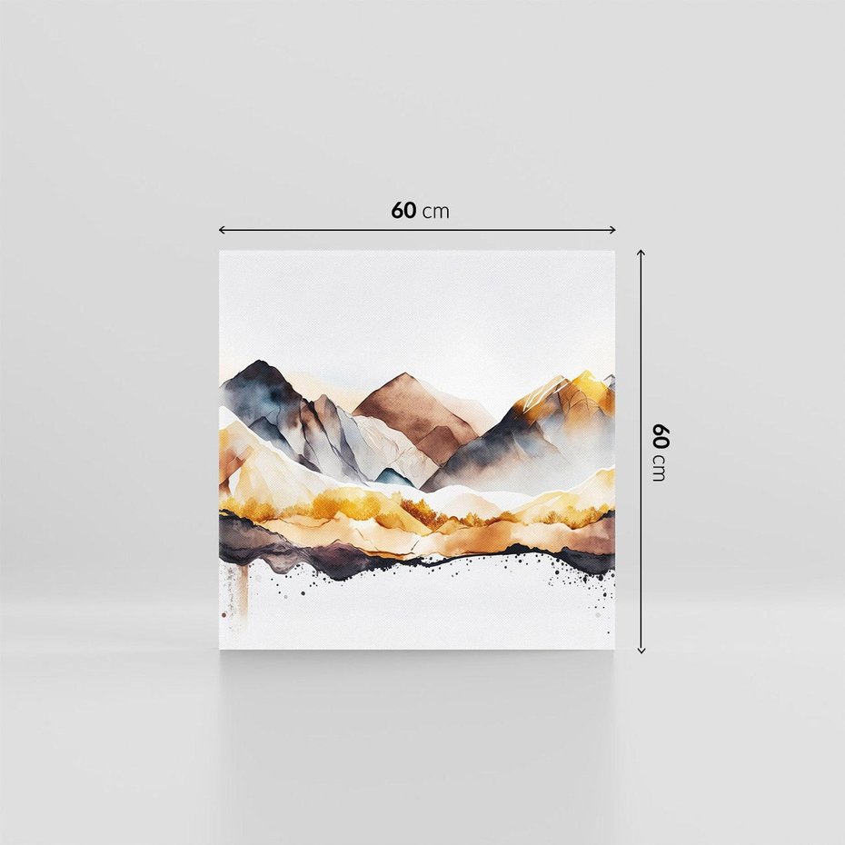 Obraz na płótnie 60x60 - Górska Grafika - góry, krajobraz