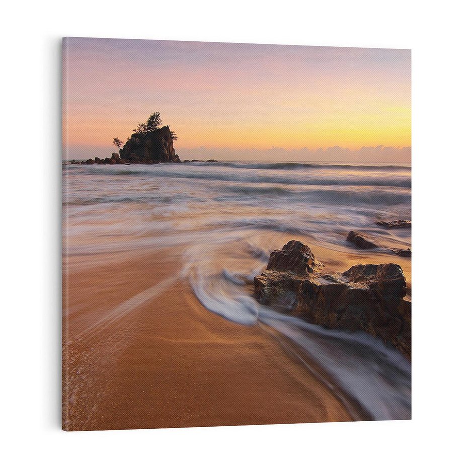 Obraz na płótnie 50x50 - Skały nad morzem - morze, plaża