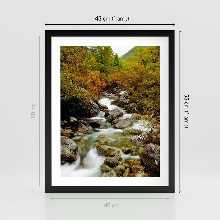 Plakat w ramie 40x50 - Śpiew Strumienia - strumień, górski - rama czarna