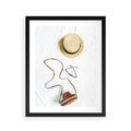 Plakat w ramie 40x50 - Artystyczna Dusza - boho kompozycja, kapelusz słomkowy - rama czarna