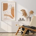 Plakat w ramie 40x50 - Sztuka Prostoty - kobieta, szkic - rama drewno