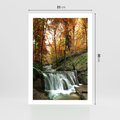 Plakat bez ramy 21x30 - Jesienny wodospad w lesie - wodospad, las