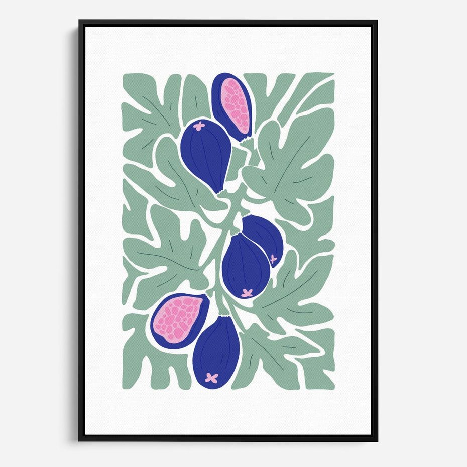 Obraz w ramie 50x70 - Figi Fioletu - figi, sztuka nowoczesna - rama czarna