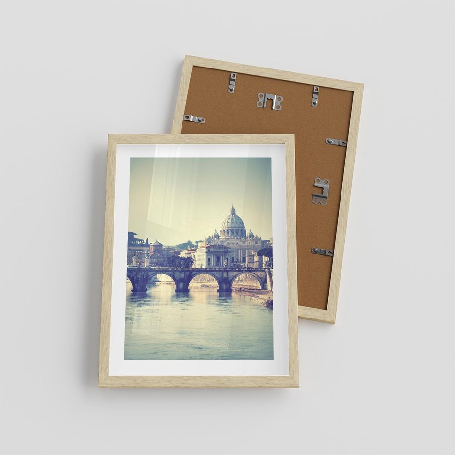 Plakat w ramie 30x40 - Urok włoskiego miasta - Włochy, miasto - rama drewno