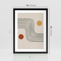 Plakat w ramie 30x40 - Czysta Refleksja - abstrakcyjna sztuka, boho kształty - rama czarna
