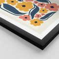 Plakat w ramie 40x50 - Pastelowe Impresje - pastelowe kwiaty, abstrakcyjna kompozycja - rama czarna