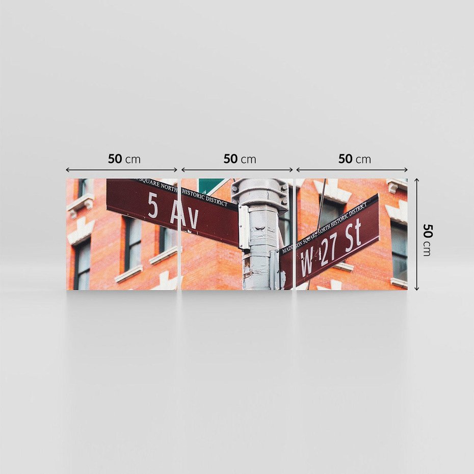 Obraz na płótnie 150x50 - Namiastka wielkiego miasta - Nowy Jork, drogowskaz