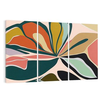 Obraz na płótnie 120x80 - Kolory Ziemi - olejny obraz, abstrakcja w kształcie kwiatu