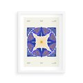 Plakat w ramie 30x40 - Księga Abstrakcji - abstrakcyjna boho kompozycja, granatowe ćmy - rama biała