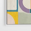 Obraz w ramie 50x50 - Taniec Kształtów Emocji - abstrakcyjne geometryczne kształty, olejny obraz - rama biała