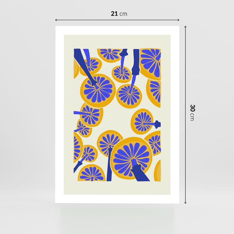 Plakat bez ramy 21x30 - Malowane w słońcu - abstrakcyjna kompozycja, grzyby