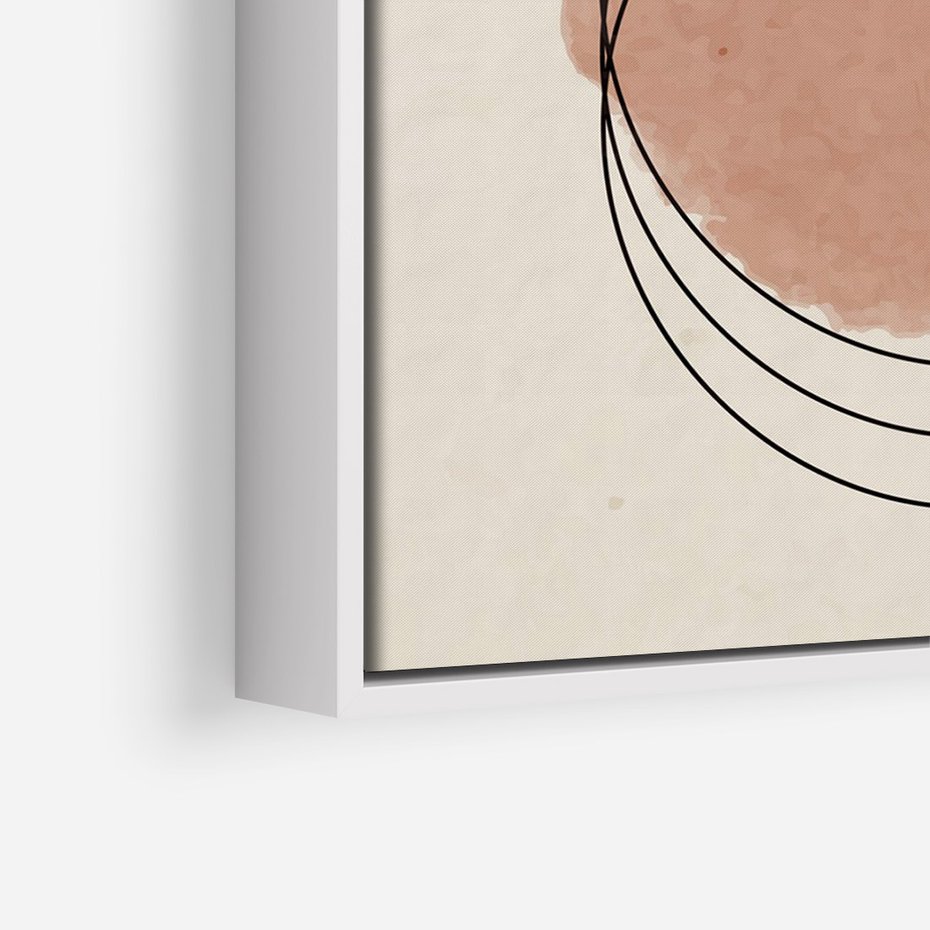 Obraz w ramie 70x100 - Migotliwe Kontury - akwarelowa plama, geometryczne szkicowane kształty - rama biała