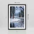 Plakat w ramie 50x70 - Śnieżne cuda - zima, las - rama czarna
