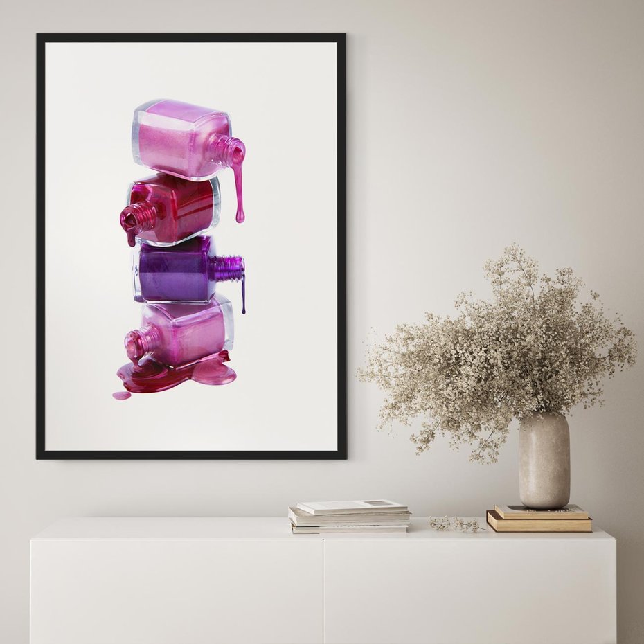 Plakat bez ramy 21x30 - Kolorowe Paznokcie - lakiery, do paznokci