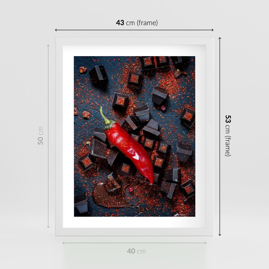 Plakat w ramie 40x50 - Papryka w Restauracji - restauracja, papryka - rama biała