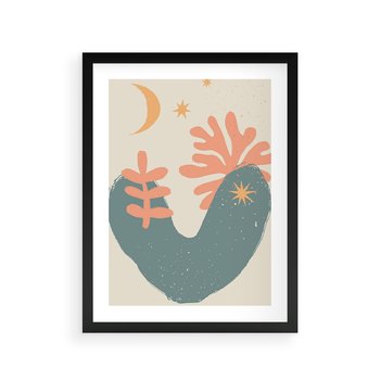 Plakat w ramie 30x40 - Energetyczne Kształty - boho formy, kształty - rama czarna