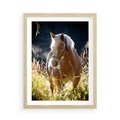 Plakat w ramie 50x70 - Spotkanie konia na łące - koń, łąka - rama drewno