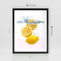 Plakat w ramie 40x50 - Świeże cytryny pełne smaku - cytryny, owoce - rama czarna