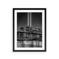 Plakat w ramie 30x40 - Miasto ożywione nocą - miasto, noc - rama czarna