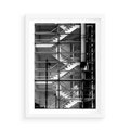 Plakat w ramie 50x70 - Schody do architektonicznej przestrzeni - schody, architektura - rama biała