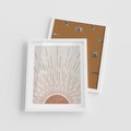 Plakat w ramie 40x50 - Słońce w Stylu Boho - słońce, grafika boho - rama biała