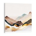 Obraz na płótnie 70x70 - Góry Tonące w Pastelach - złote pastelowe góry, akwarela