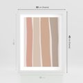 Plakat w ramie 30x40 - Tęczowa Zgaszona Aura - abstakcyjne tęczowe pasy, delikatne odcienie beżu - rama biała