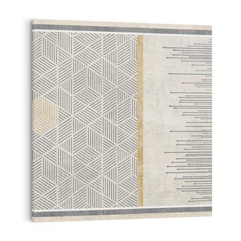 Obraz na płótnie 40x40 - Drobny Print Klasyki - geometryczne linie, styl mid century