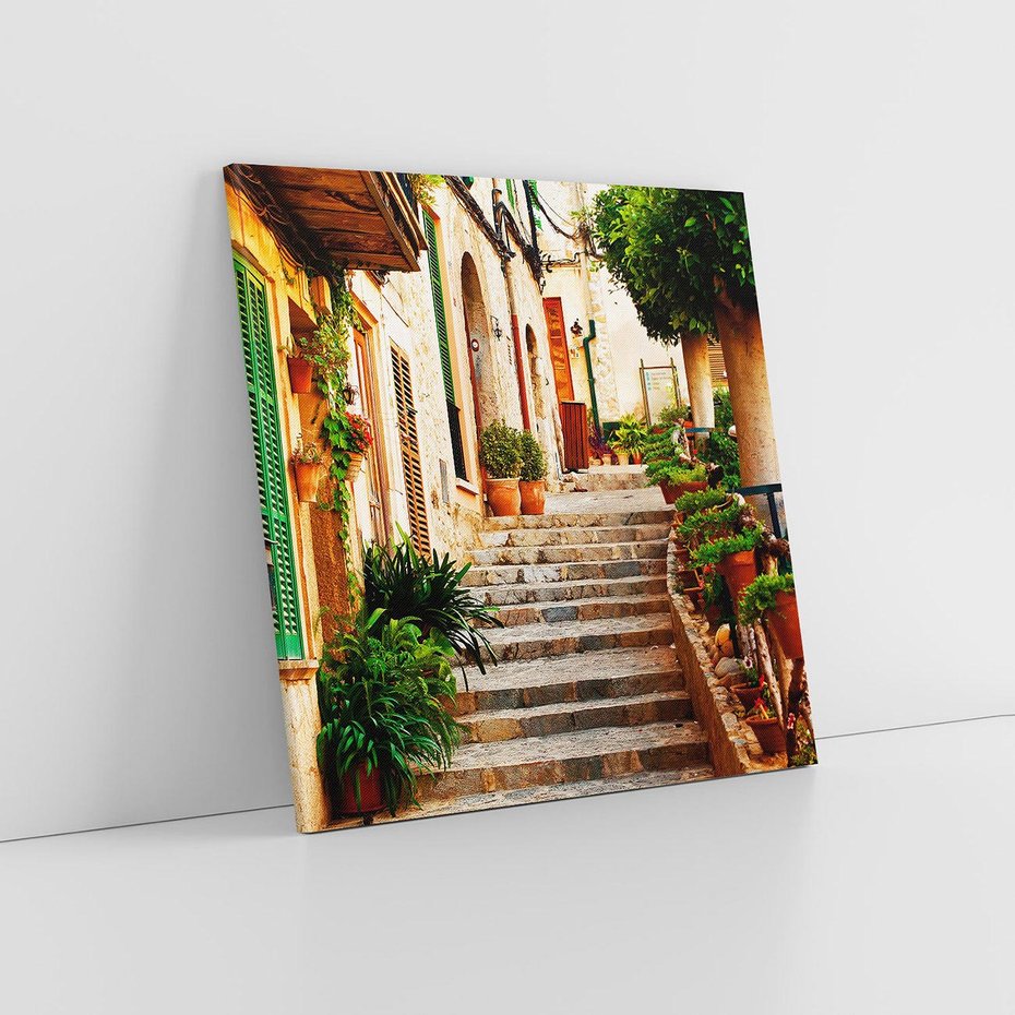 Obraz na płótnie 60x60 - Uroczysta perspektywa uliczki - uliczka, perspektywa