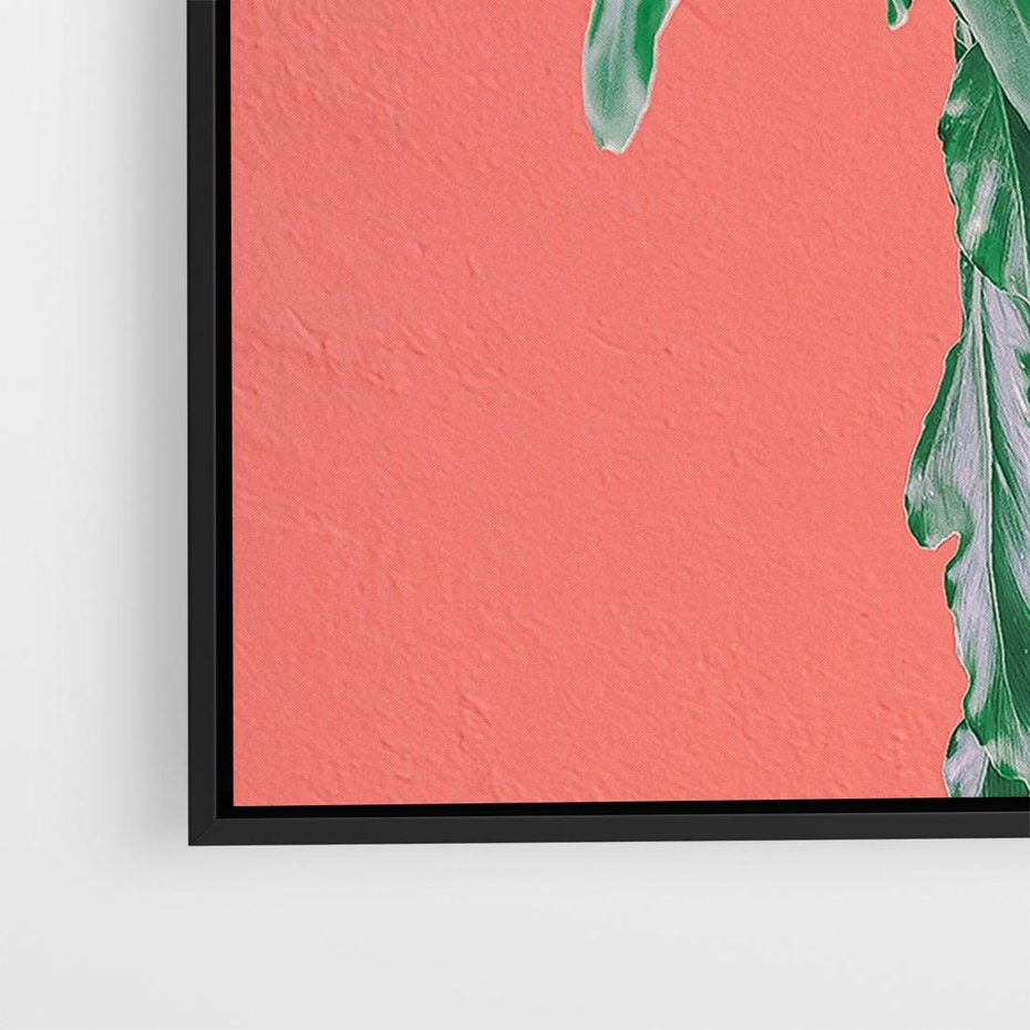 Obraz w ramie 100x70 - Energetyczna Eksplozja Natury - liście, kolor - rama czarna