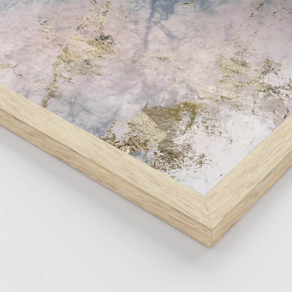 Zestaw obrazy w ramie 40x50 galeria - Marmur, złoto, błękit, turkus - rama drewno