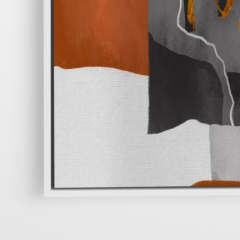 Obraz w ramie 50x50 - Nowoczesna geometria - nowoczesny, geometryczny - rama biała