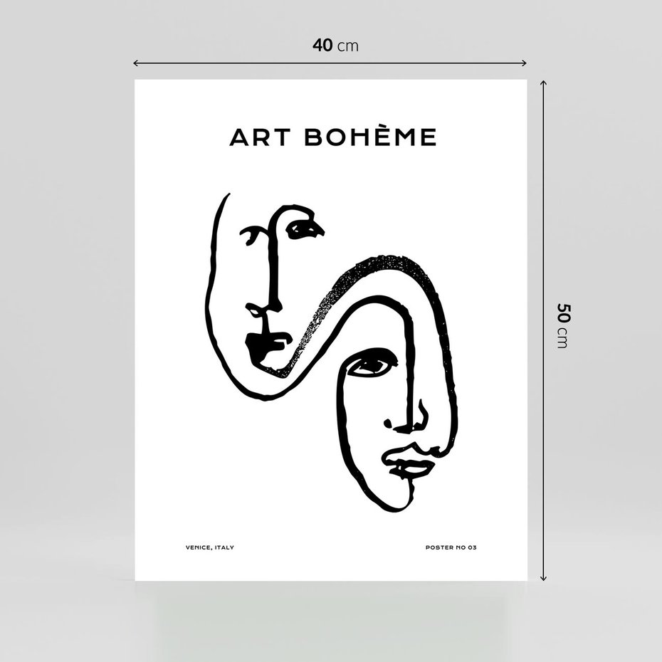 Plakat bez ramy 40x50 - Rozbijające Granice Boho - boho sztuka, twarze