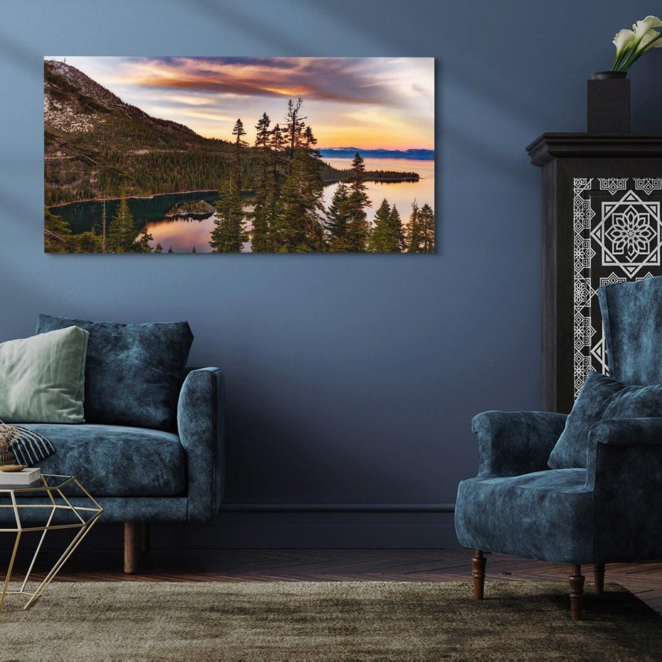 Obraz na płótnie 100x50 - Jezioro w lesie spokój natury - jezioro, las