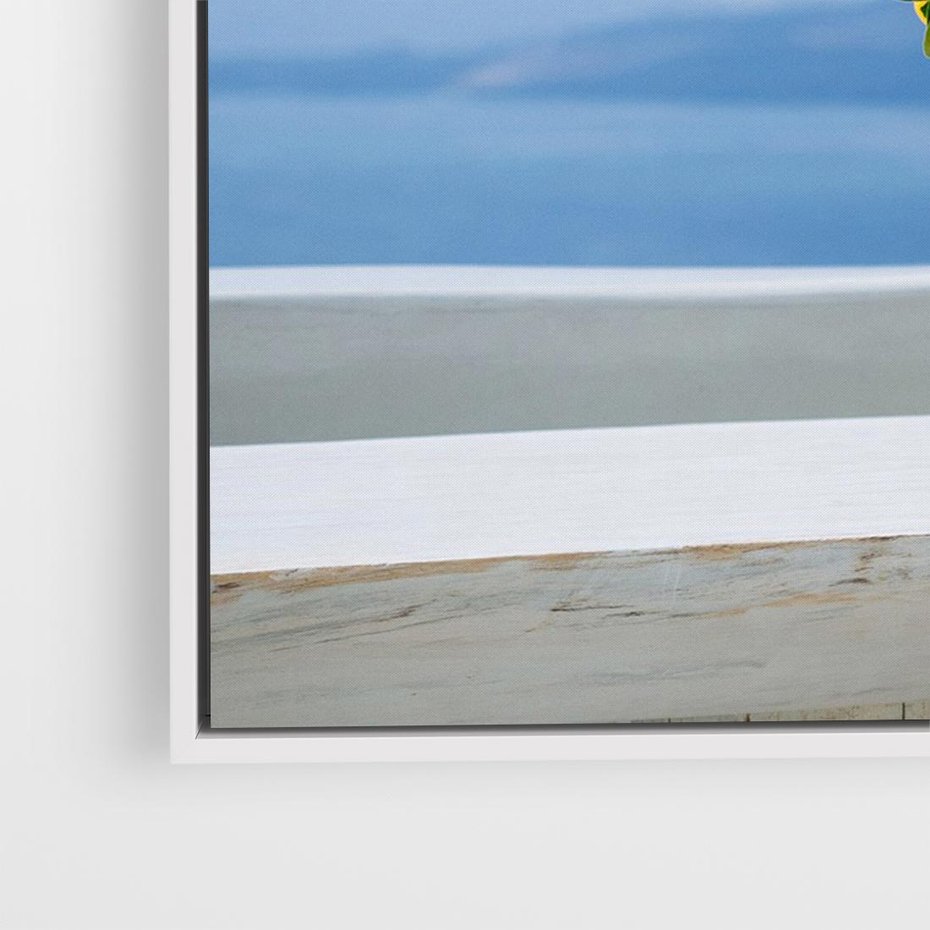 Obraz w ramie 70x50 - Uroki Santorini - Santorini, Grecja - rama biała