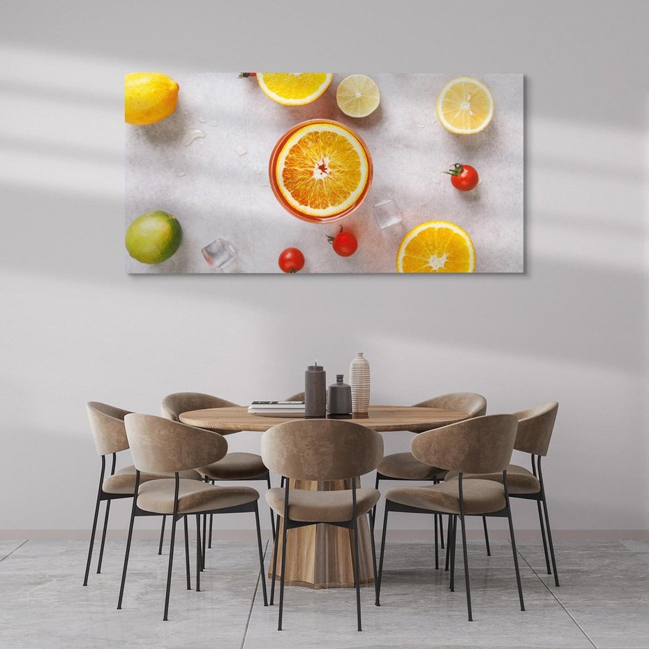 Obraz na płótnie 120x60 - Cytryny i Pomarańcze - Owoce Letniego Słońca - cytryny, pomarańcze