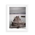Plakat w ramie 40x50 - Spokój nad Jeziorem - pomost, jezioro - rama biała
