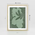 Plakat w ramie 40x50 - Kształty Zieleni - abstrakcyjny kształt, zielony plakat - rama drewno