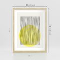 Plakat w ramie 30x40 - Ciepłe Przenikanie - geometria, żółte koło - rama drewno