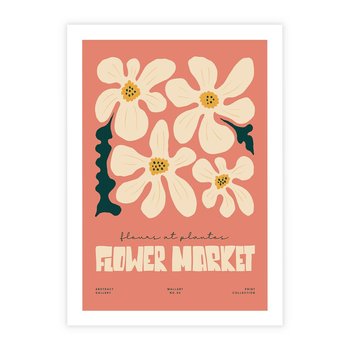 Plakat bez ramy 40x50 - Szkicowane Kolorowe Uczucia - kwiatowa kompozycja, minimalizm