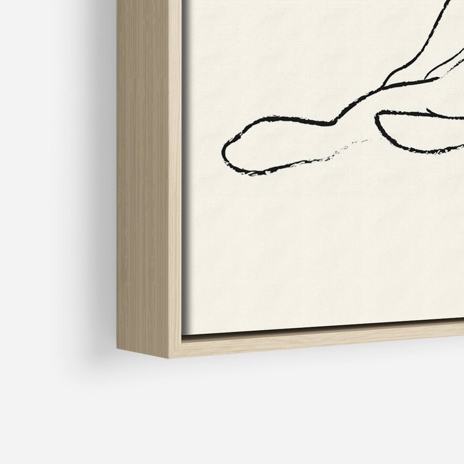 Obraz w ramie 80x120 - Akt w Minimalizmie - kobieta akt, minimalizm - rama drewno