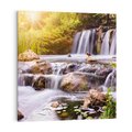 Obraz na płótnie 70x70 - Moc Natury - wodospad, rzeka