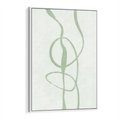 Obraz w ramie 70x100 - Zieleń Wewnętrznej Harmonii - zielona abstrakcja, zgaszona zieleń - rama biała