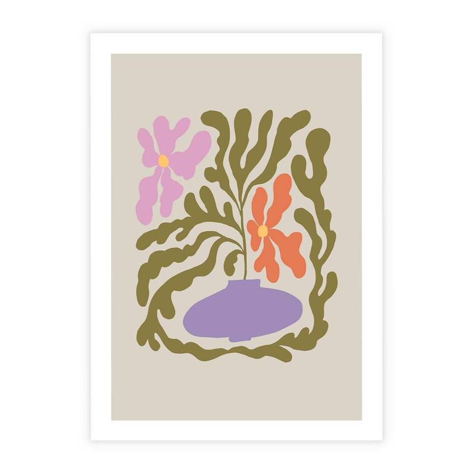 Plakat bez ramy 30x40 - Kolorowe Echa - kwiaty, abstrakcja