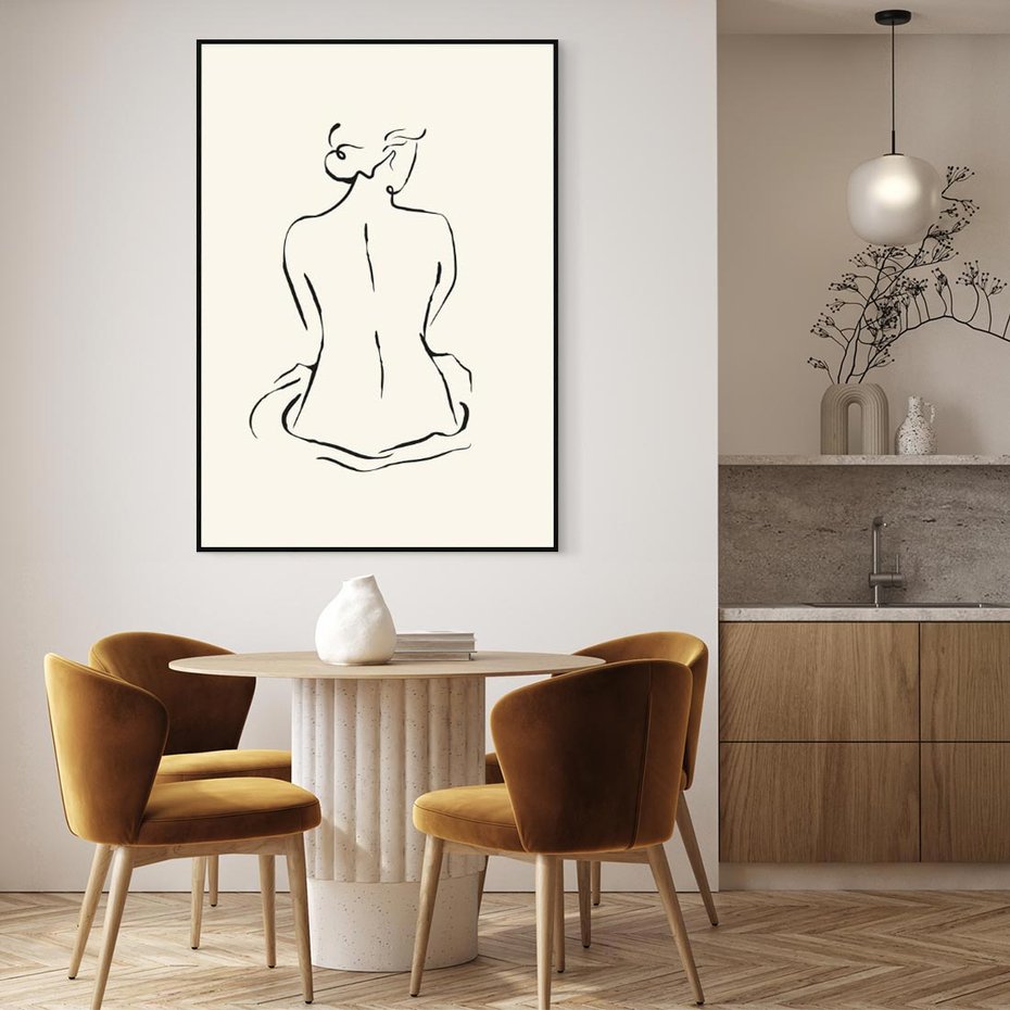 Obraz w ramie 50x70 - Migotliwa Symfonia - kobieta akt, minimalizm - rama czarna