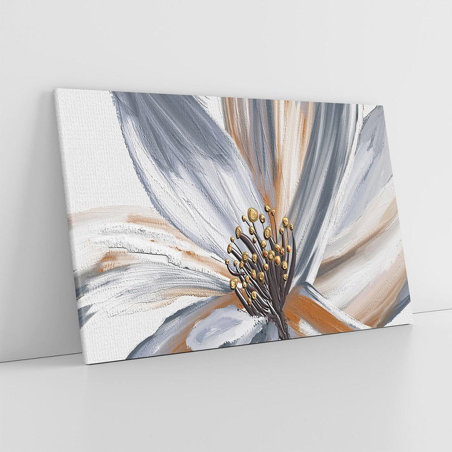 Obraz na płótnie 100x70 - Olejne kwiaty - wyraz emocji - kwiaty, malowane